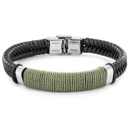 West Coast Jewelry West Coast Jewelry - Colored Twine Woven Black Leather Bracelet