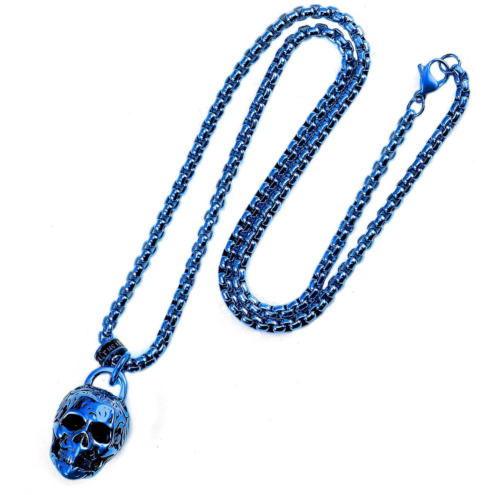 West Coast Jewelry West Coast Jewelry - Crucible 38mm Large Skull Pendant Necklace - 24": Black