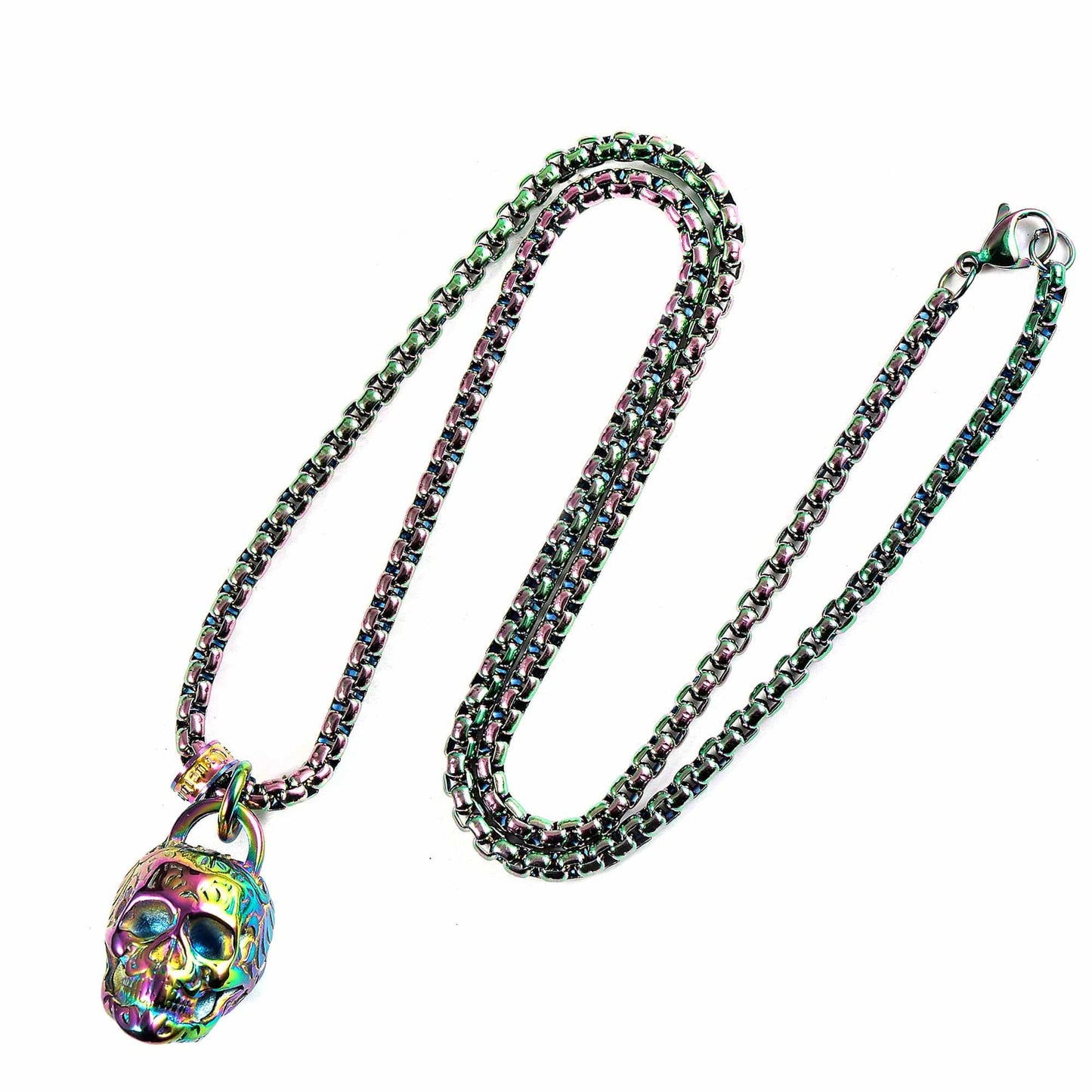West Coast Jewelry West Coast Jewelry - Crucible 38mm Large Skull Pendant Necklace - 24": Black