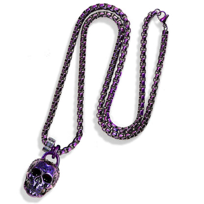 West Coast Jewelry West Coast Jewelry - Crucible 38mm Large Skull Pendant Necklace - 24": Silver