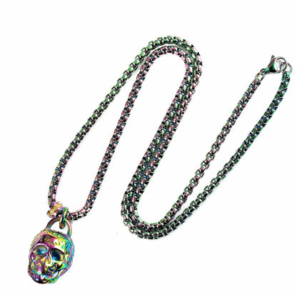 West Coast Jewelry West Coast Jewelry - Crucible 38mm Large Skull Pendant Necklace - 24": Silver