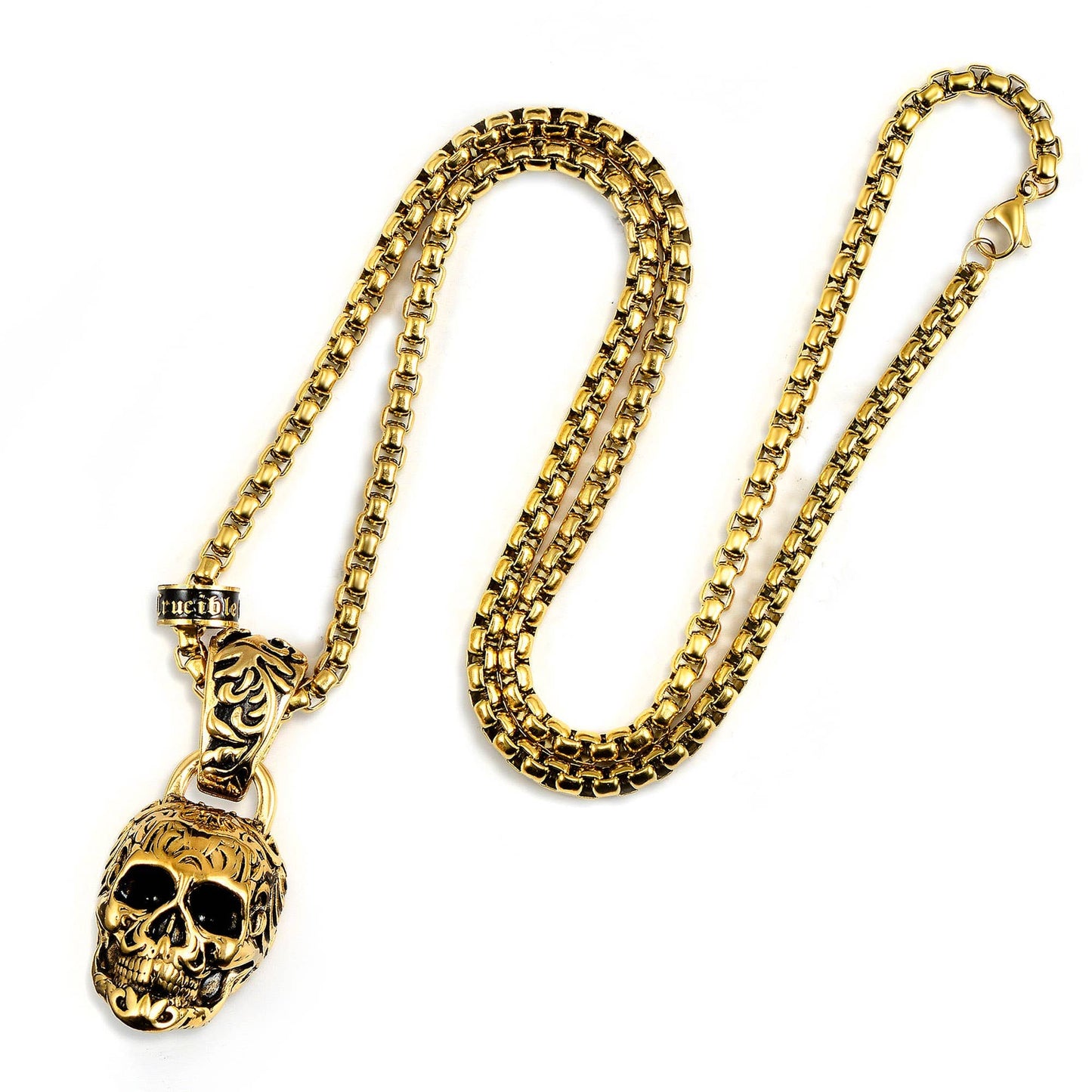 West Coast Jewelry West Coast Jewelry - Crucible 62mm Extra Large Skull Pendant Necklace - 24": Silver