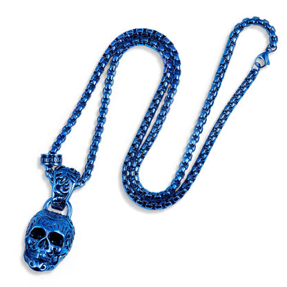 West Coast Jewelry West Coast Jewelry - Crucible 62mm Extra Large Skull Pendant Necklace - 24": Silver