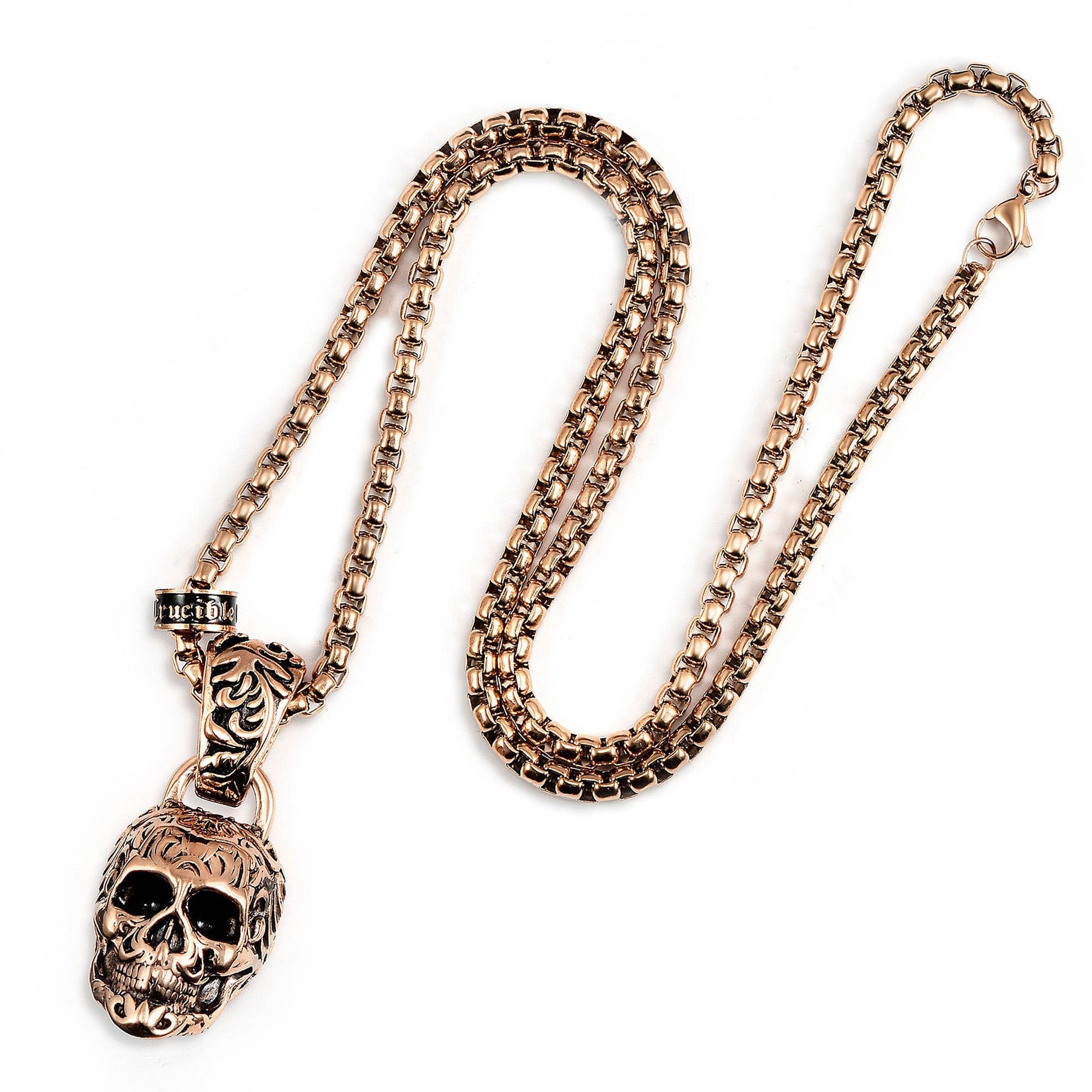 West Coast Jewelry West Coast Jewelry - Crucible 62mm Extra Large Skull Pendant Necklace - 24": Silver