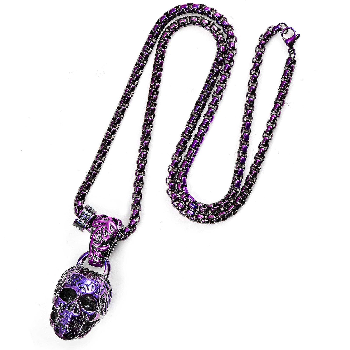 West Coast Jewelry West Coast Jewelry - Crucible 62mm Extra Large Skull Pendant Necklace - 24": Silver