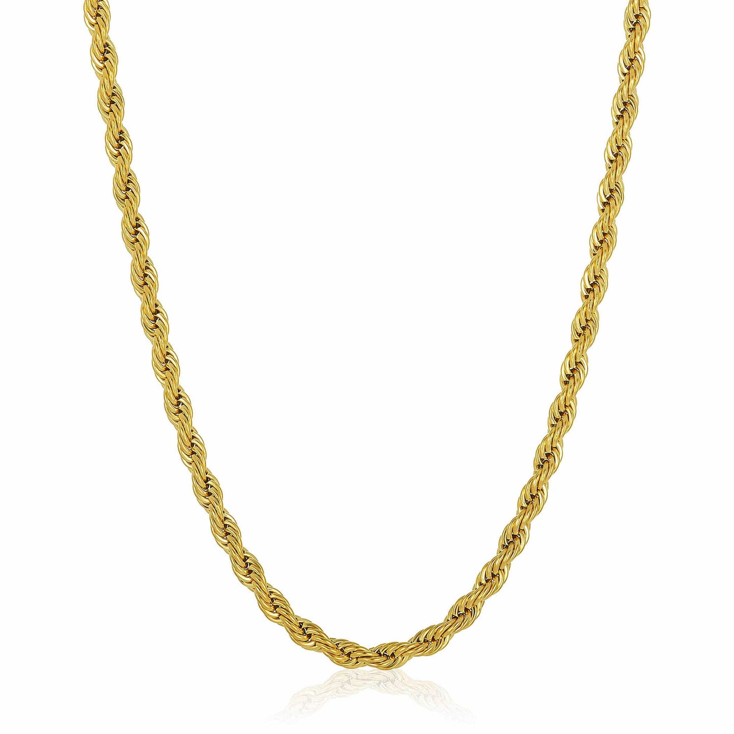 West Coast Jewelry West Coast Jewelry - Crucible 6mm Rope Chain Stainless Steel Necklace - 26": Gold