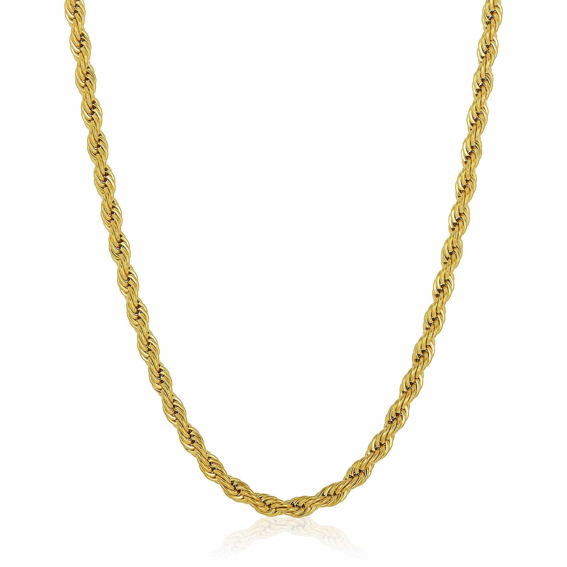 West Coast Jewelry West Coast Jewelry - Crucible 6mm Rope Chain Stainless Steel Necklace - 26": Gold