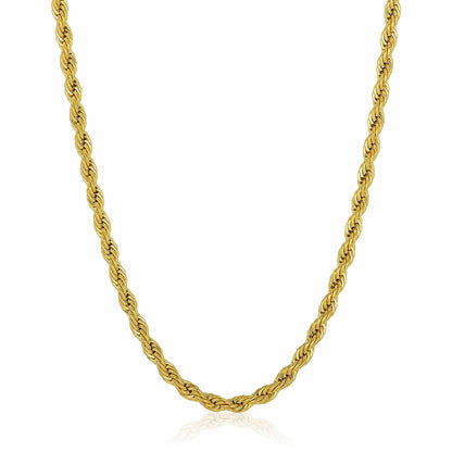 West Coast Jewelry West Coast Jewelry - Crucible 6mm Rope Chain Stainless Steel Necklace - 26": Gold
