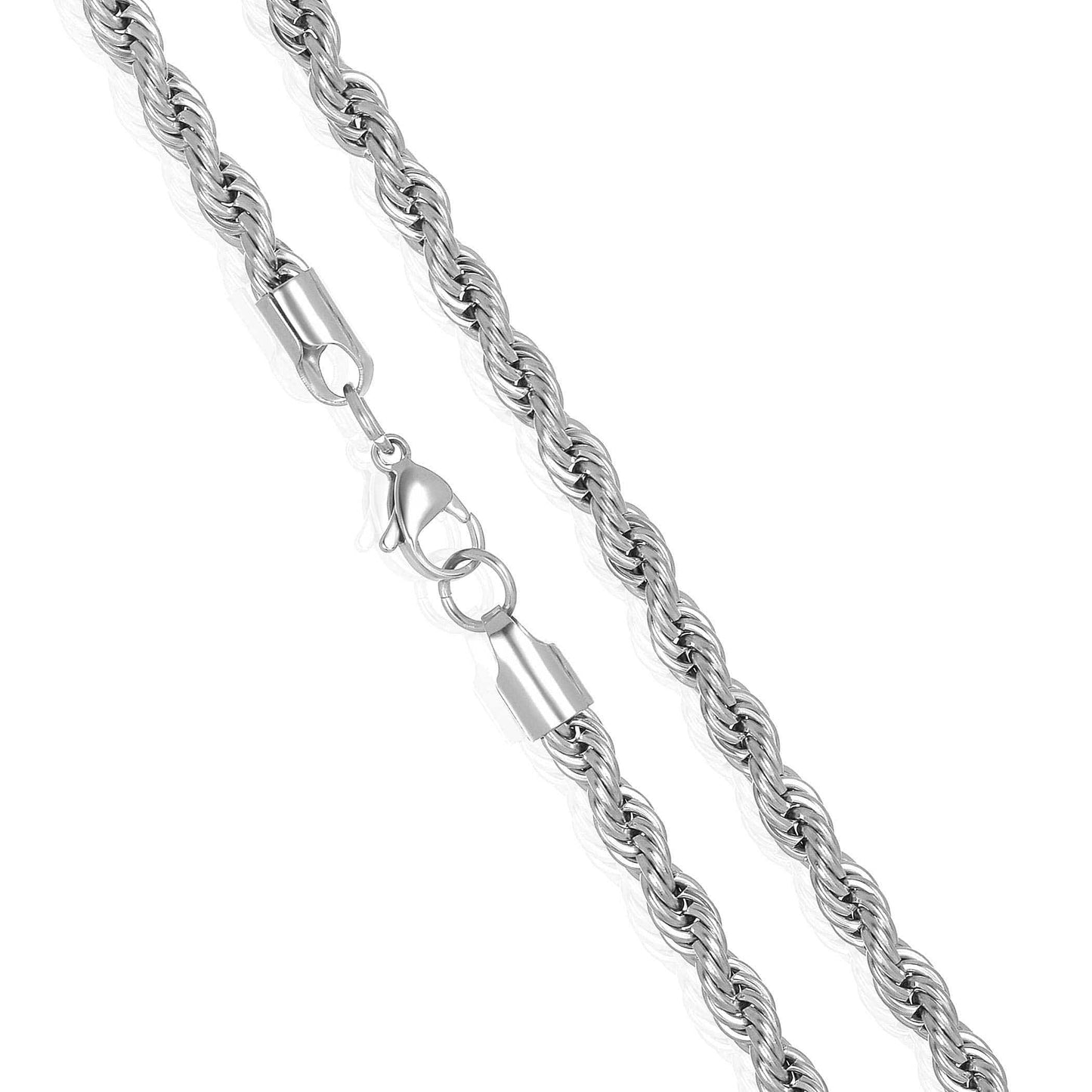 West Coast Jewelry West Coast Jewelry - Crucible 6mm Rope Chain Stainless Steel Necklace - 26": Silver