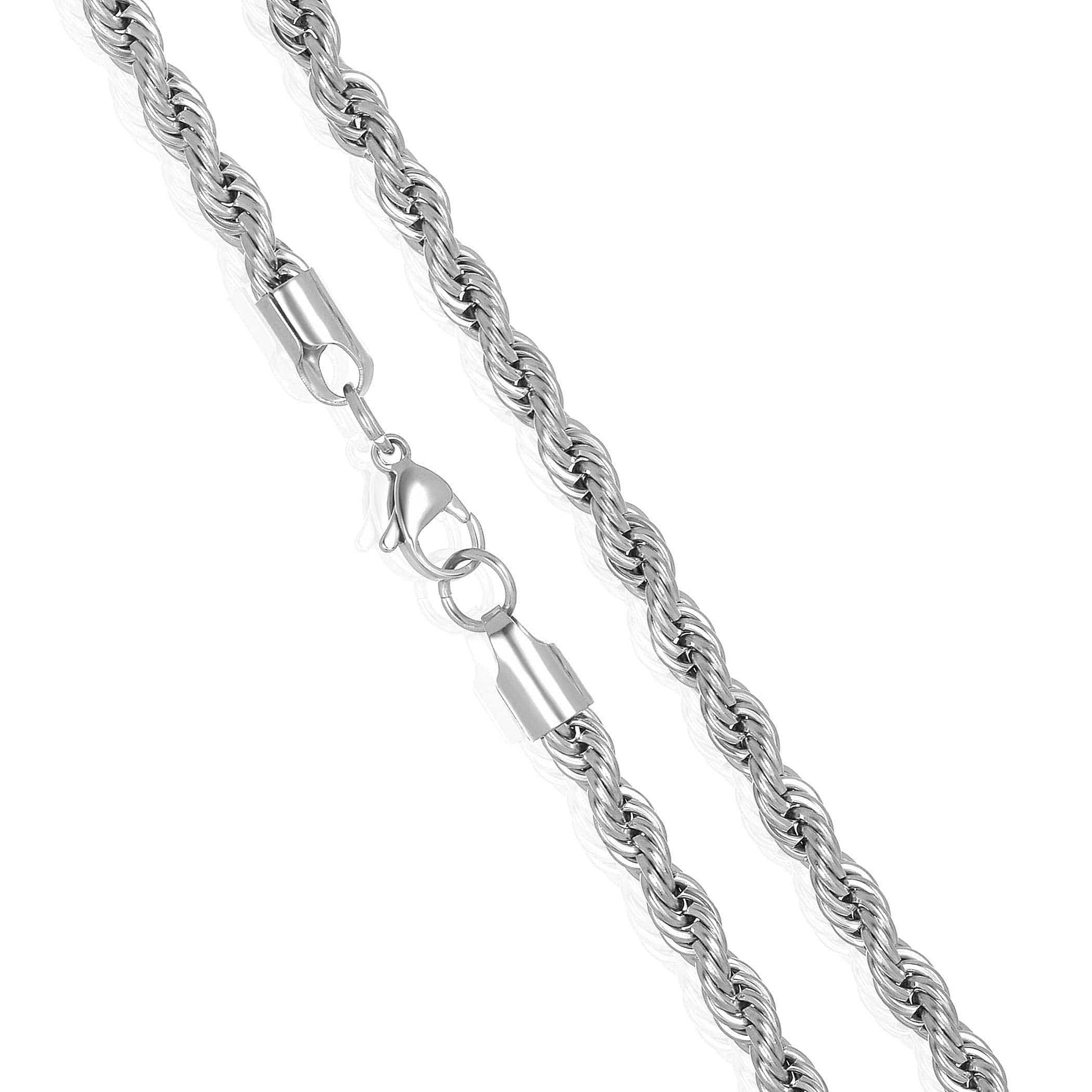 West Coast Jewelry West Coast Jewelry - Crucible 6mm Rope Chain Stainless Steel Necklace - 26": Silver