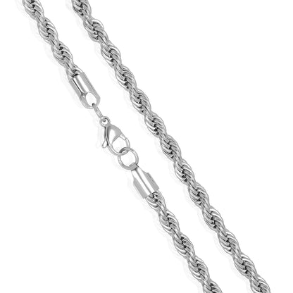 West Coast Jewelry West Coast Jewelry - Crucible 6mm Rope Chain Stainless Steel Necklace - 26": Silver