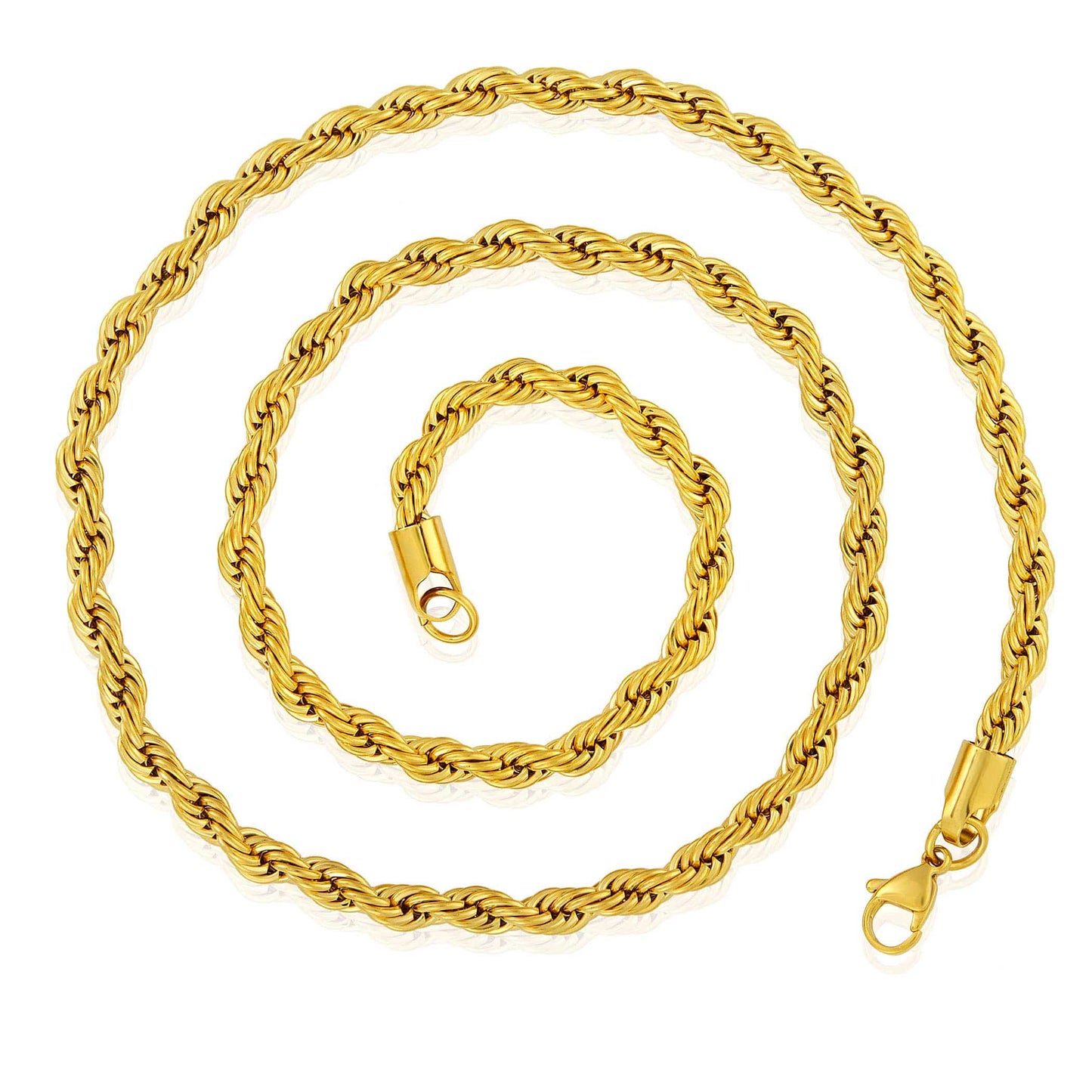 West Coast Jewelry West Coast Jewelry - Crucible 6mm Rope Chain Stainless Steel Necklace - 26": Silver