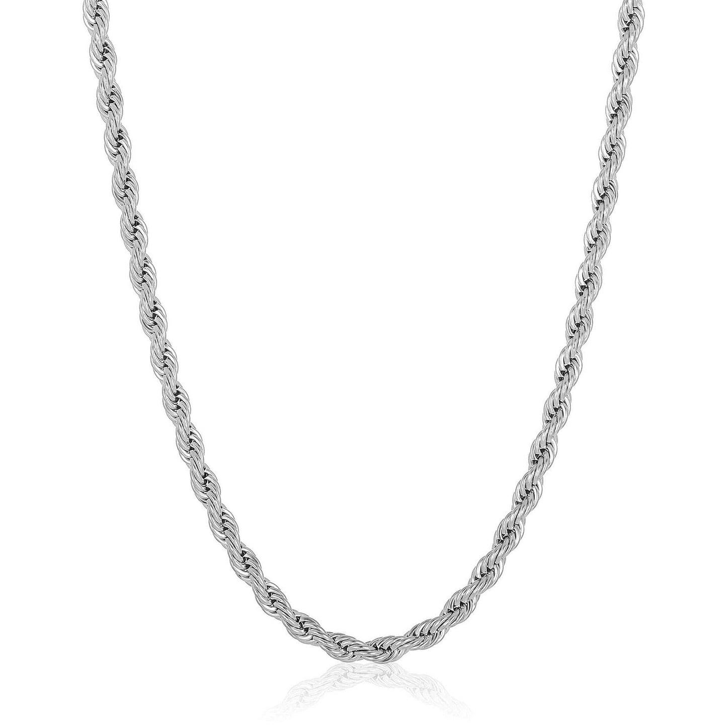 West Coast Jewelry West Coast Jewelry - Crucible 6mm Rope Chain Stainless Steel Necklace - 26": Silver