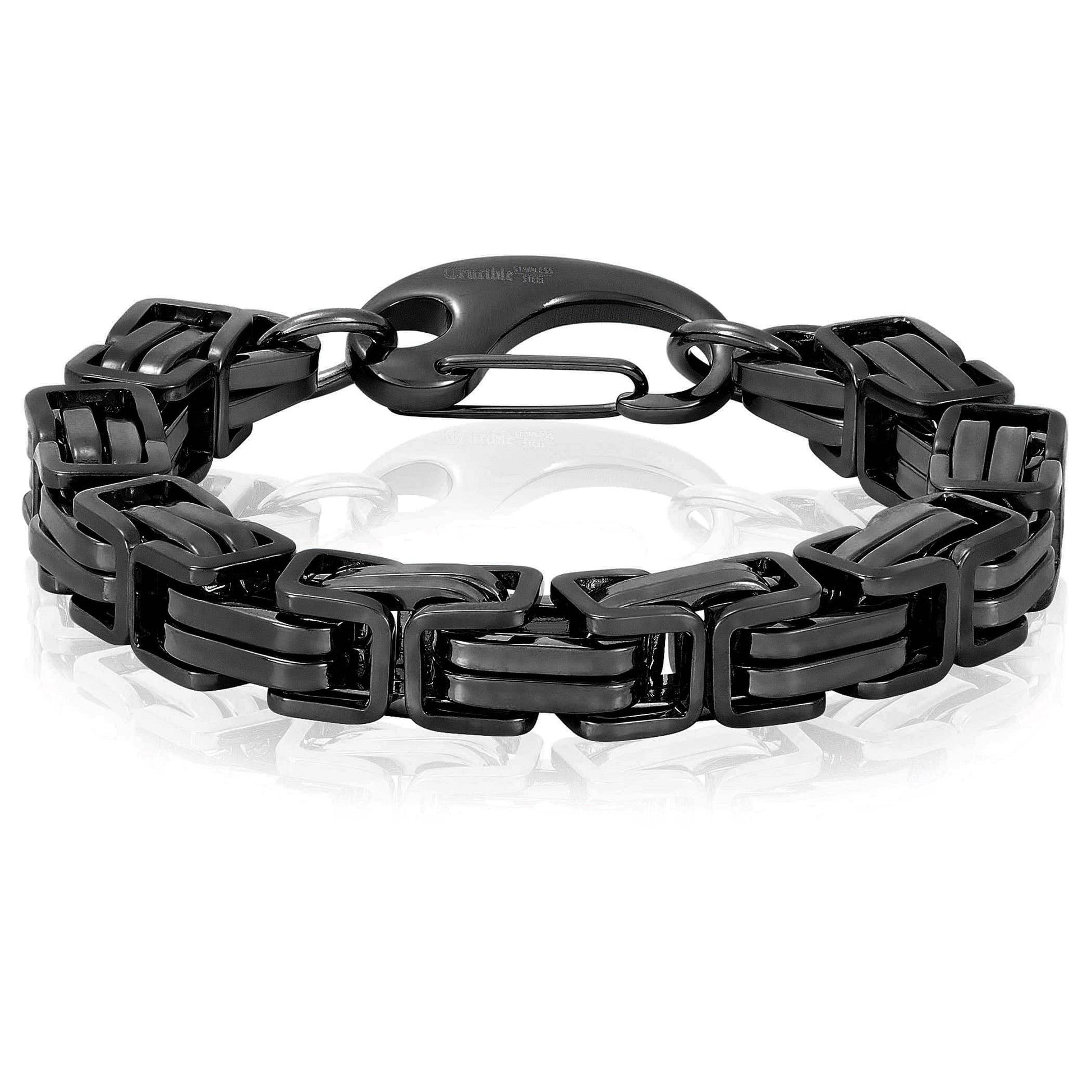West Coast Jewelry West Coast Jewelry - Crucible Byzantine Chain Stainless Steel Bracelet (11mm): Silver / 9