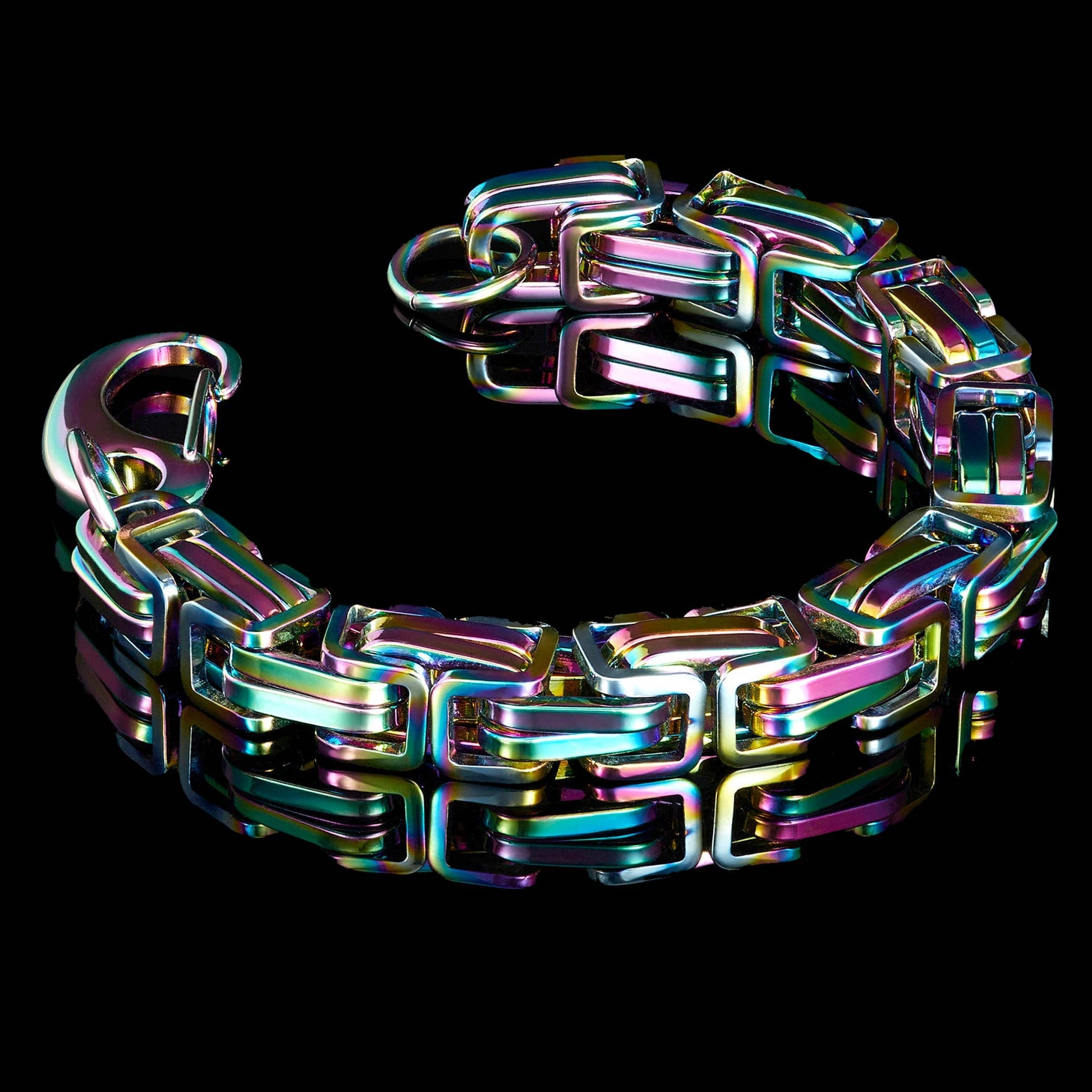 West Coast Jewelry West Coast Jewelry - Crucible Byzantine Chain Stainless Steel Bracelet (11mm): Silver / 9