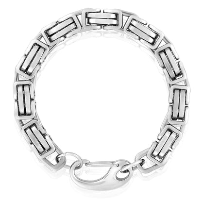 West Coast Jewelry West Coast Jewelry - Crucible Byzantine Chain Stainless Steel Bracelet (11mm): Silver / 9