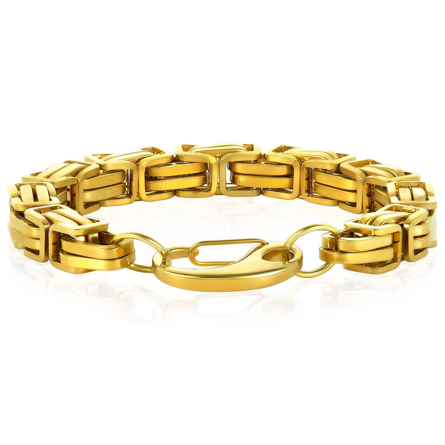 West Coast Jewelry West Coast Jewelry - Crucible Byzantine Chain Stainless Steel Bracelet (11mm): Silver / 9
