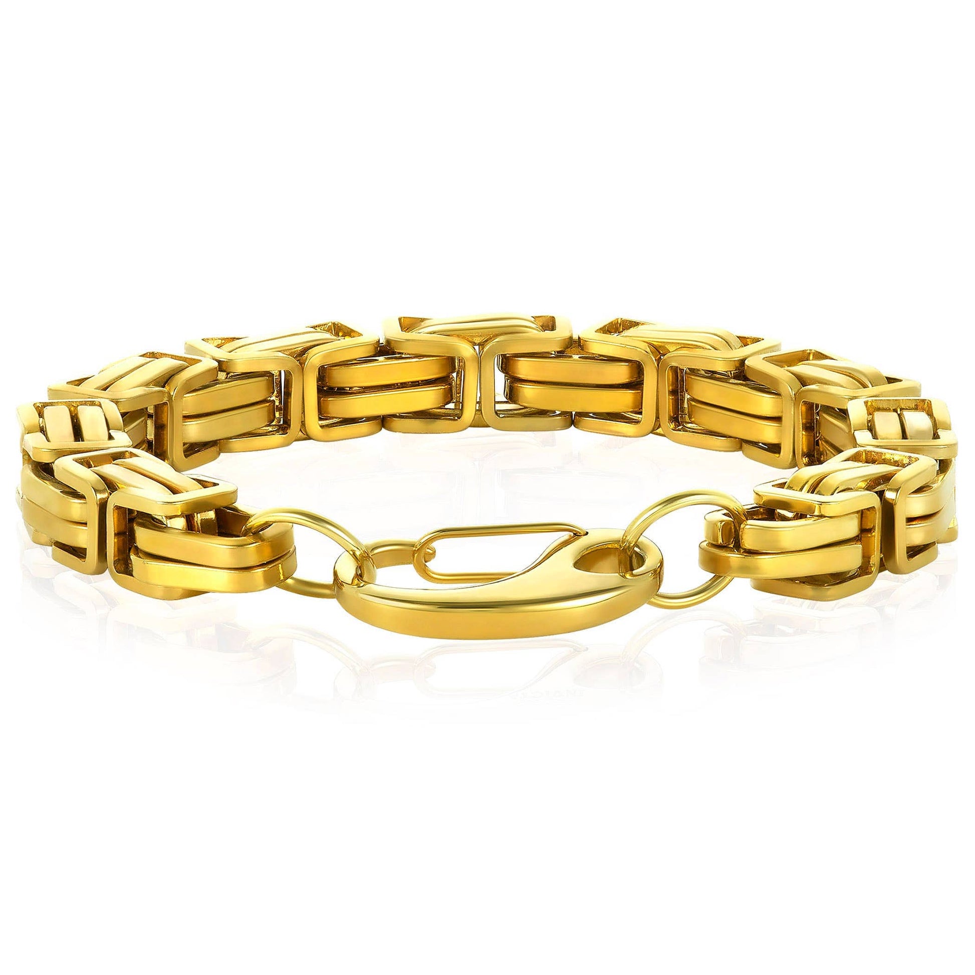 West Coast Jewelry West Coast Jewelry - Crucible Byzantine Chain Stainless Steel Bracelet (11mm): Silver / 9