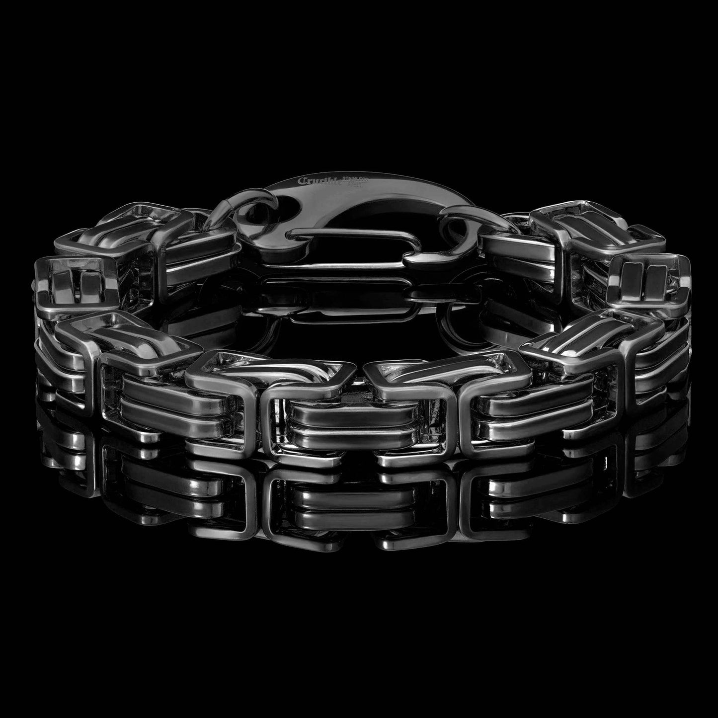 West Coast Jewelry West Coast Jewelry - Crucible Byzantine Chain Stainless Steel Bracelet (11mm): Silver / 9