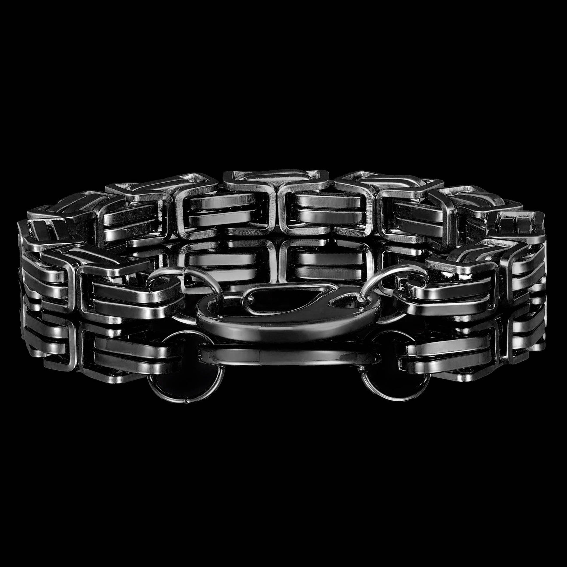 West Coast Jewelry West Coast Jewelry - Crucible Byzantine Chain Stainless Steel Bracelet (11mm): Silver / 9