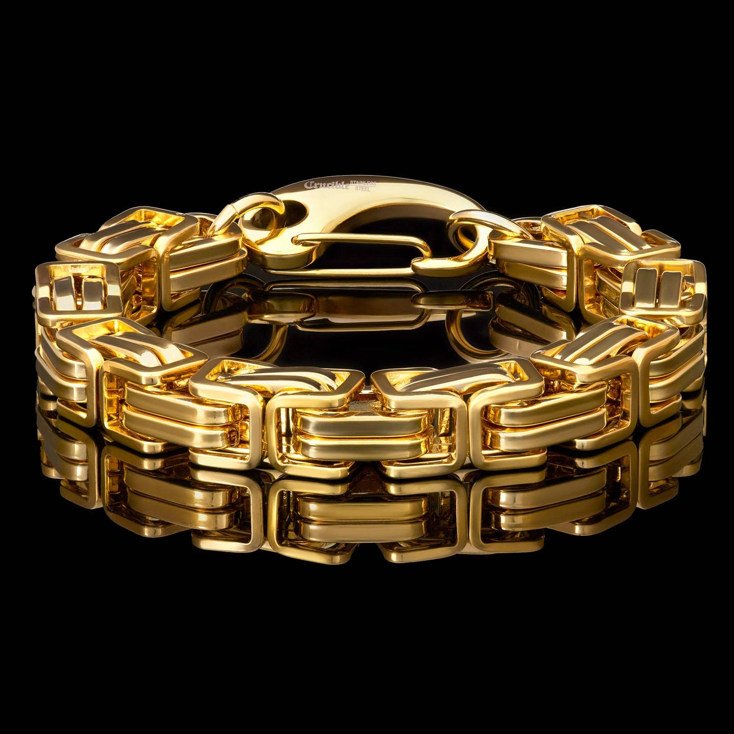 West Coast Jewelry West Coast Jewelry - Crucible Byzantine Chain Stainless Steel Bracelet (11mm): Silver / 9
