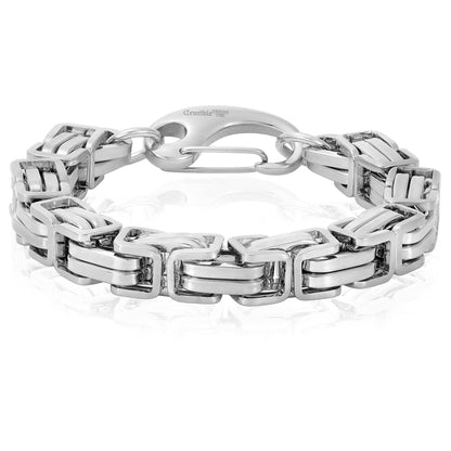 West Coast Jewelry West Coast Jewelry - Crucible Byzantine Chain Stainless Steel Bracelet (11mm): Silver / 9