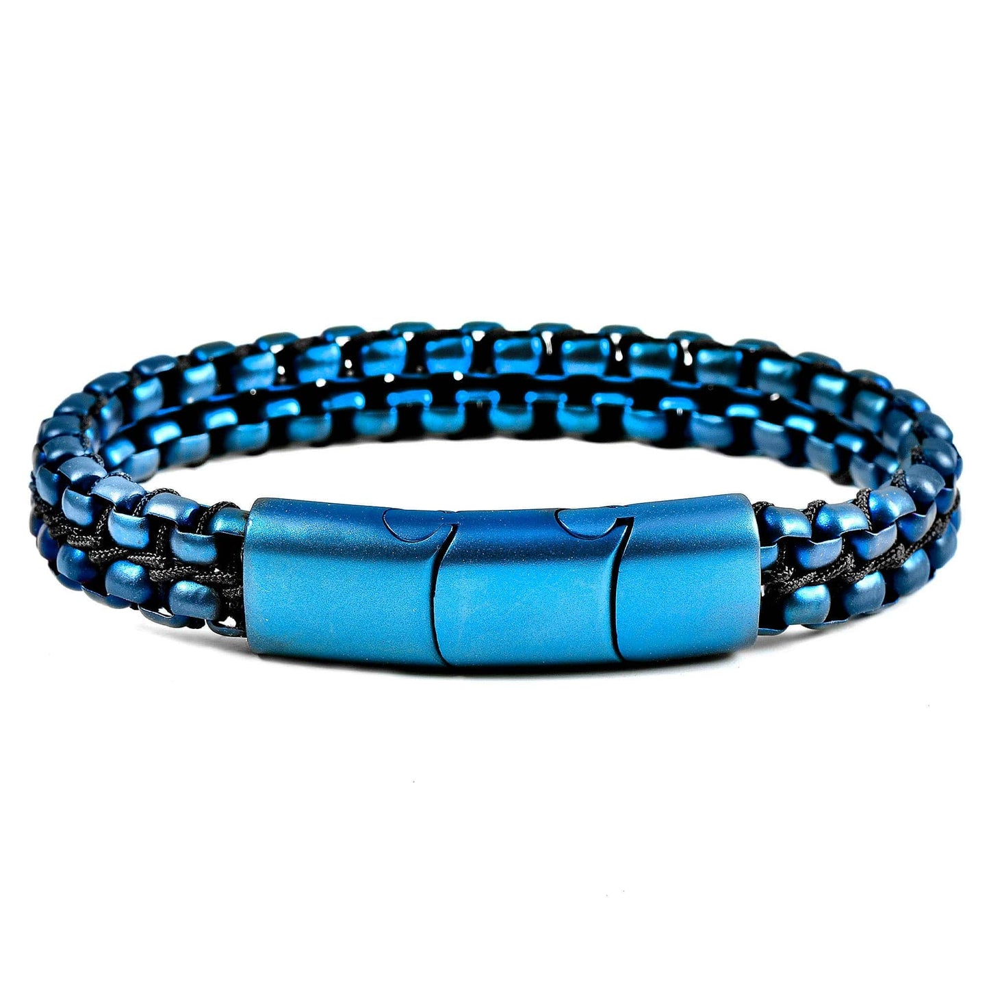 West Coast Jewelry West Coast Jewelry - Crucible Matte Finish Stainless Steel Box Chain Bracelet: Gold