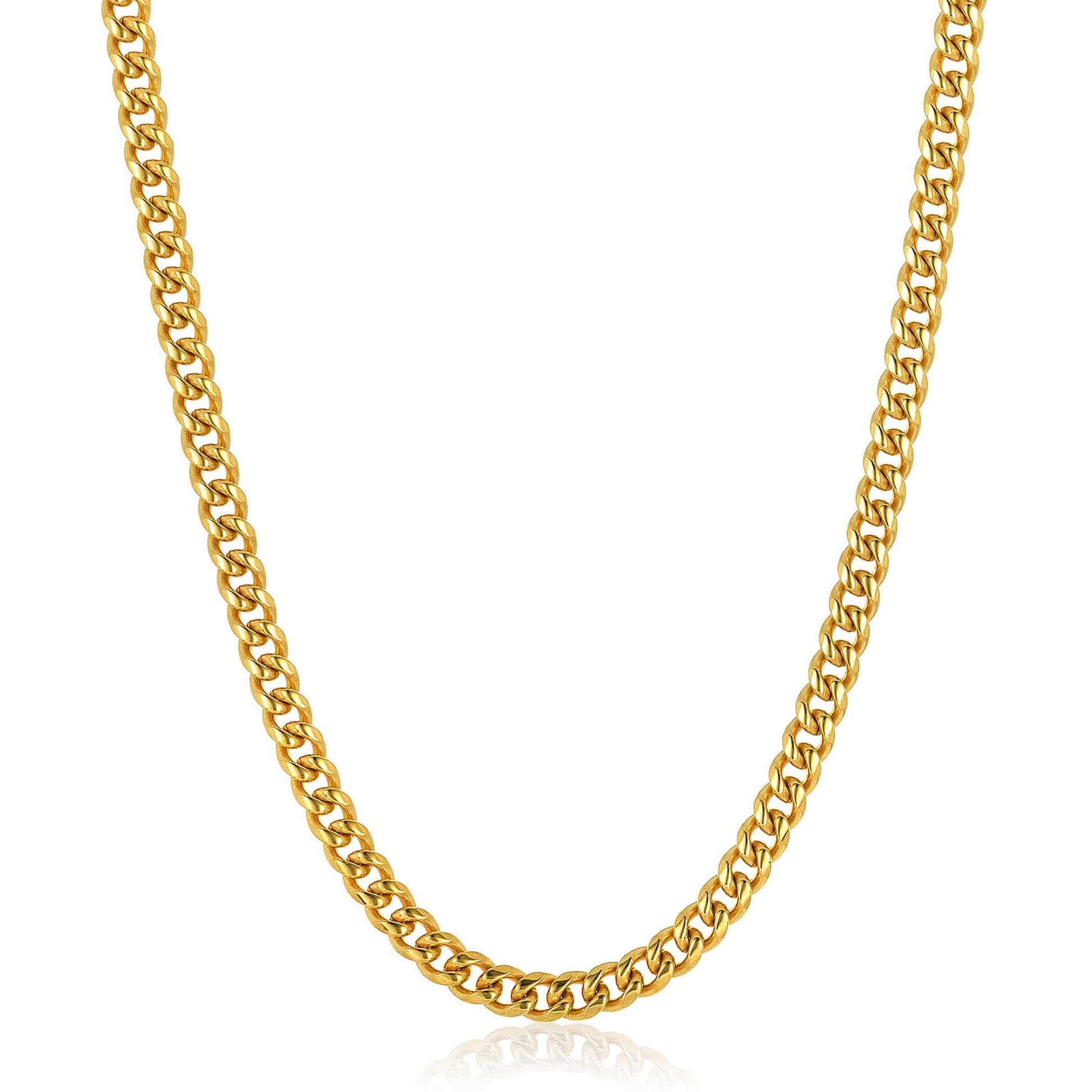West Coast Jewelry West Coast Jewelry - Crucible Rounded Curb Chain Steel Necklace (7mm) - 26": Gold