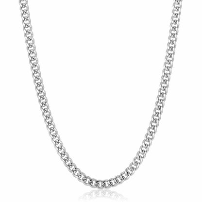 West Coast Jewelry West Coast Jewelry - Crucible Rounded Curb Chain Steel Necklace (7mm) - 26": Silver