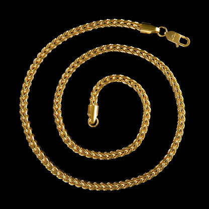West Coast Jewelry West Coast Jewelry - Crucible Rounded Franco Chain Steel Necklace (5mm) - 24": Gold
