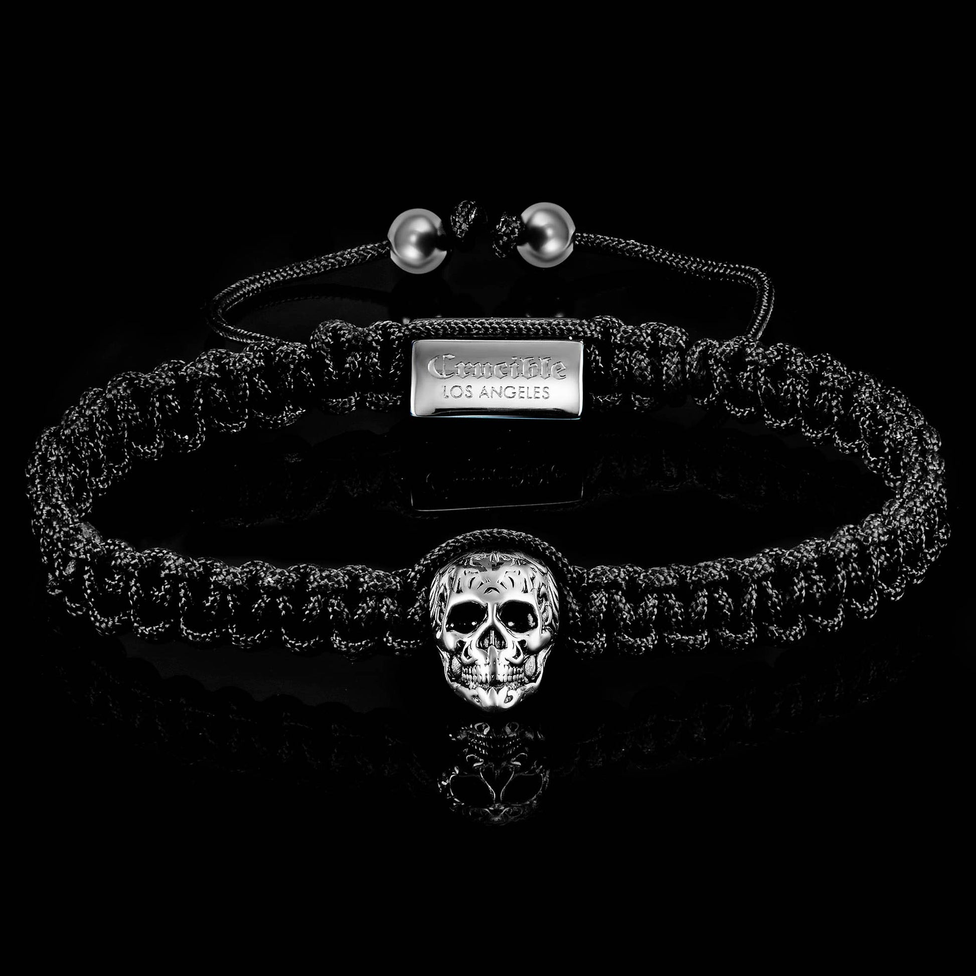 West Coast Jewelry West Coast Jewelry - Crucible Skull Nylon Rope Cord Adjustable Bracelet