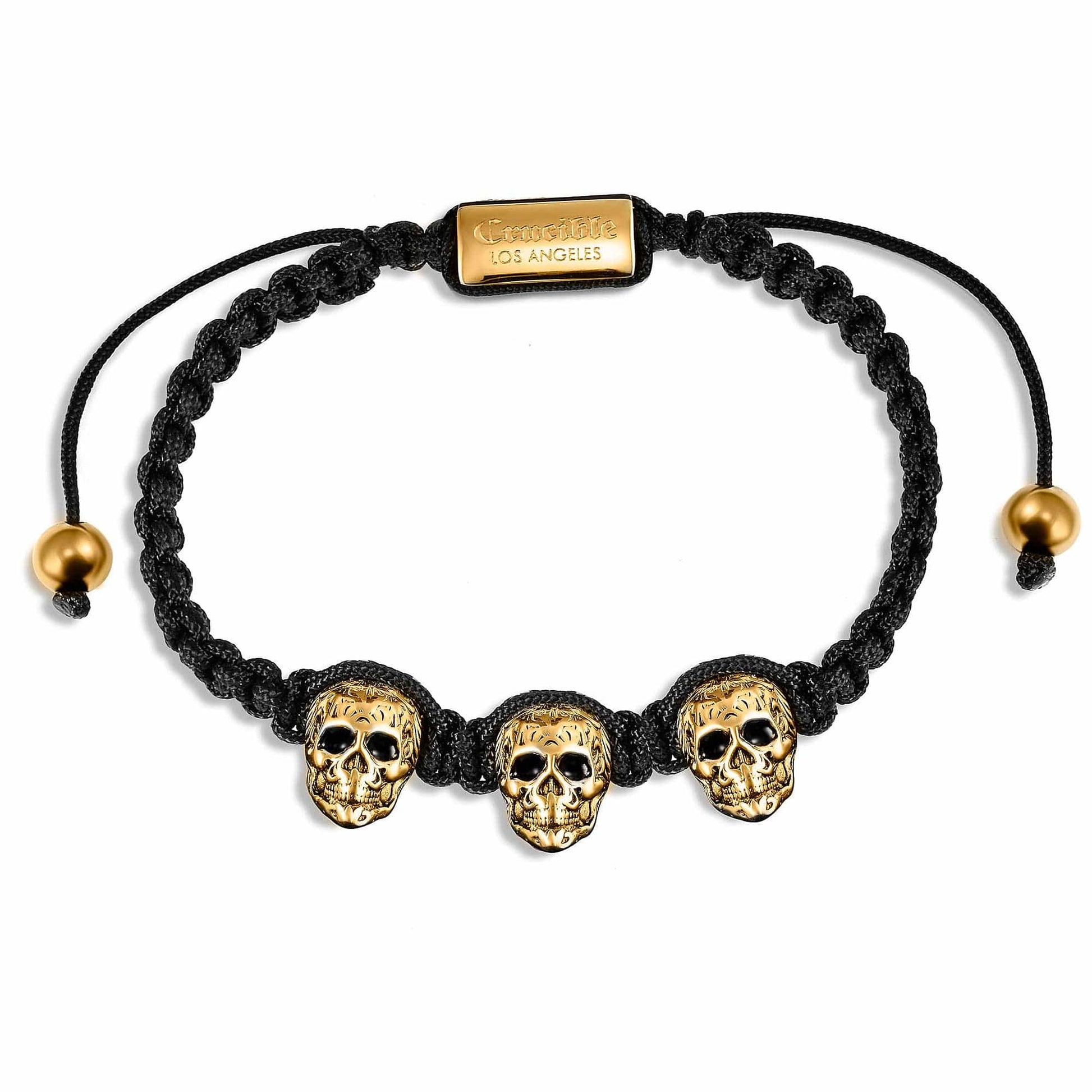 West Coast Jewelry West Coast Jewelry - Crucible Skulls Nylon Rope Cord Adjustable Bracelet: Silver