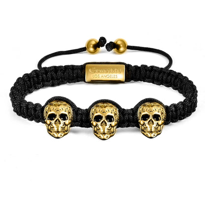 West Coast Jewelry West Coast Jewelry - Crucible Skulls Nylon Rope Cord Adjustable Bracelet: Silver