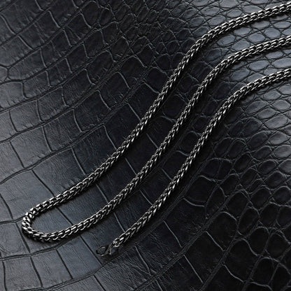 West Coast Jewelry West Coast Jewelry - Curb Chain Steel Necklace 3.5mm Width - 24 Inches: Black