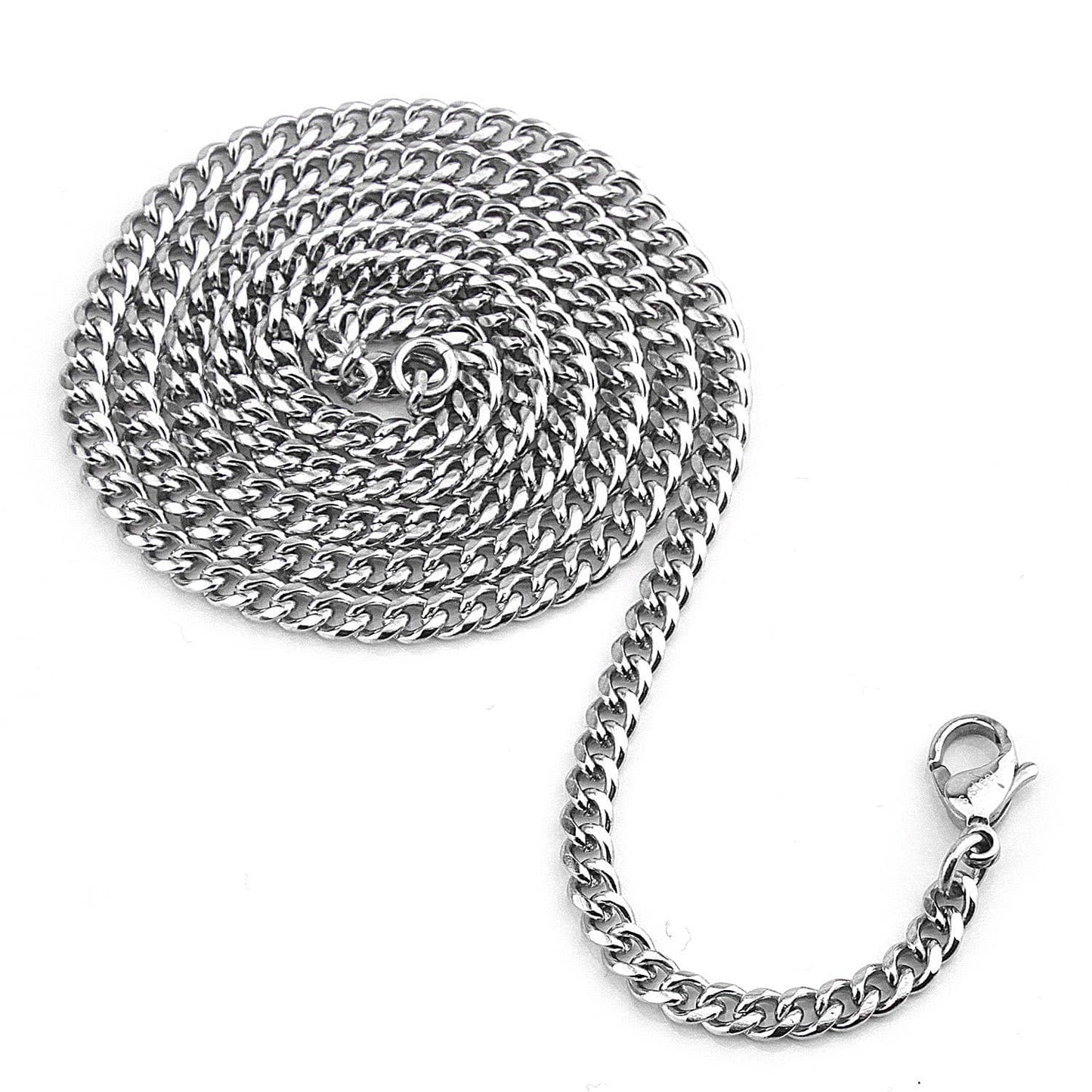 West Coast Jewelry West Coast Jewelry - Curb Chain Steel Necklace 3.5mm Width - 24 Inches: Black