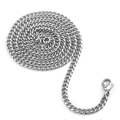 West Coast Jewelry West Coast Jewelry - Curb Chain Steel Necklace 3.5mm Width - 24 Inches: Black