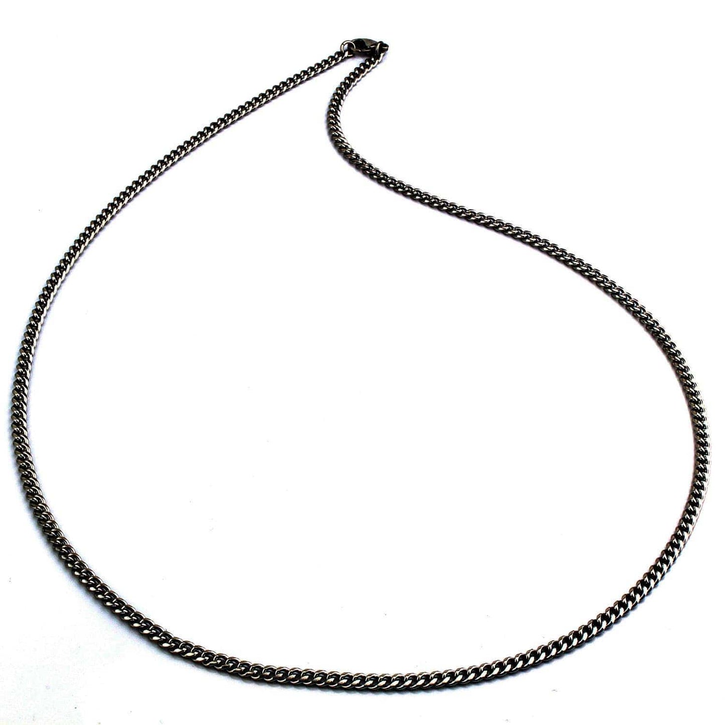 West Coast Jewelry West Coast Jewelry - Curb Chain Steel Necklace 3.5mm Width - 24 Inches: Black