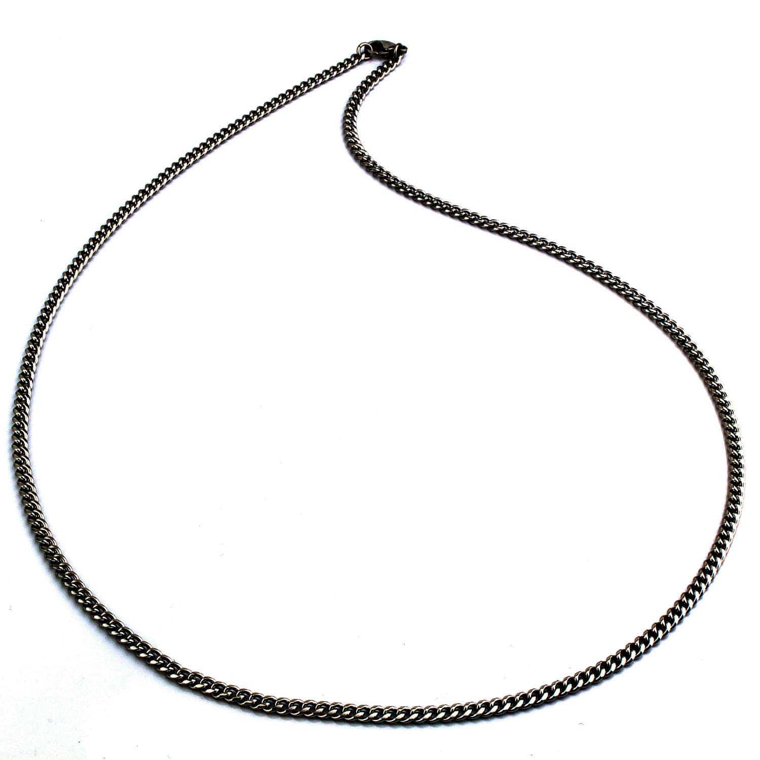 West Coast Jewelry West Coast Jewelry - Curb Chain Steel Necklace 3.5mm Width - 24 Inches: Silver