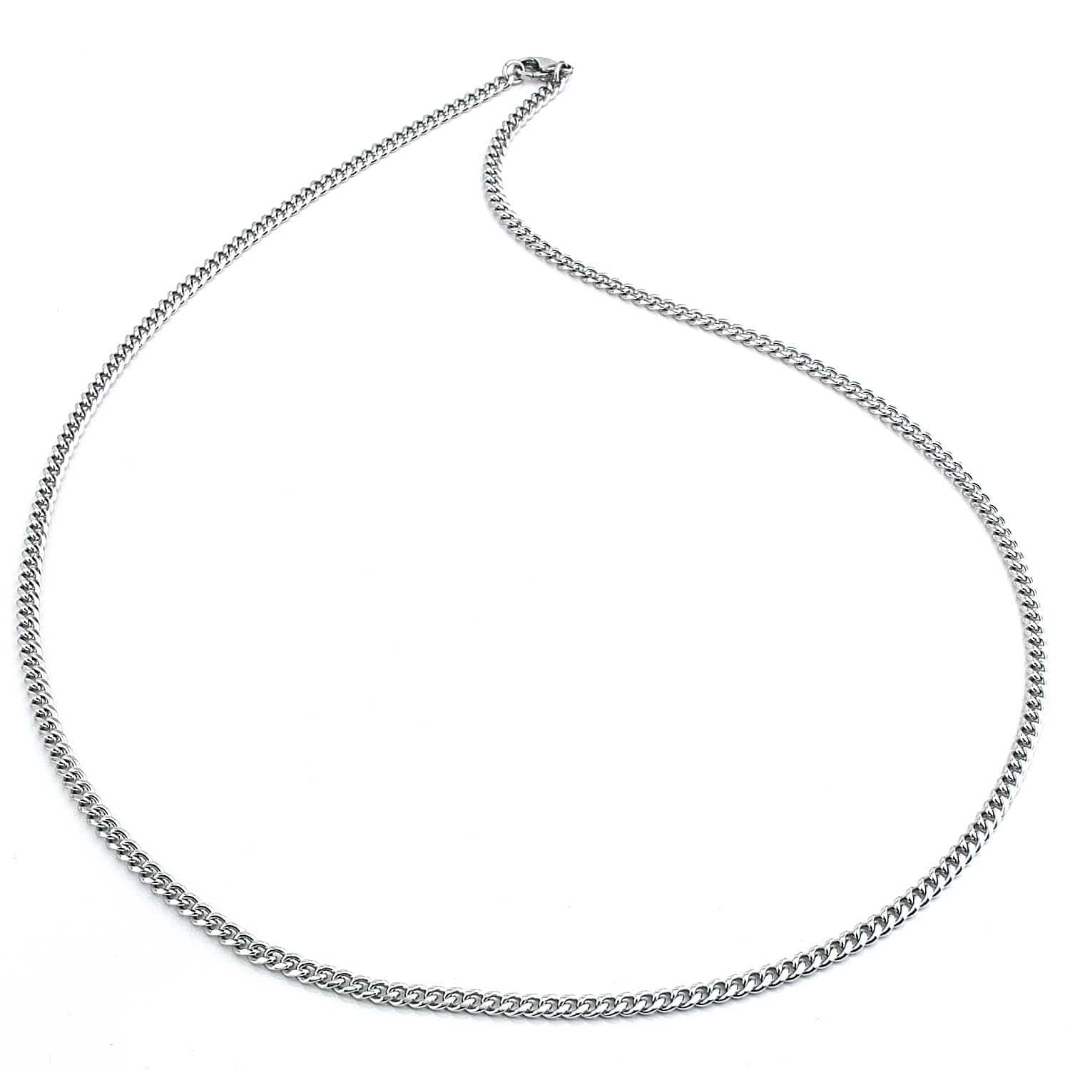 West Coast Jewelry West Coast Jewelry - Curb Chain Steel Necklace 3.5mm Width - 24 Inches: Silver