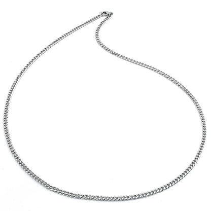 West Coast Jewelry West Coast Jewelry - Curb Chain Steel Necklace 3.5mm Width - 24 Inches: Silver