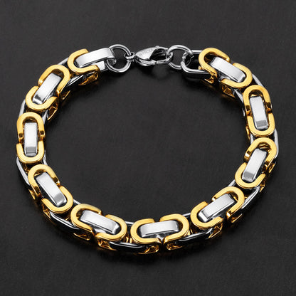 West Coast Jewelry West Coast Jewelry - Invicta Jewelry Byzantine Chain Steel Bracelet (8mm) - 8.75": Black