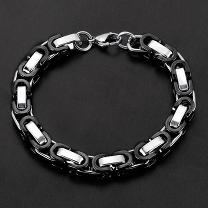 West Coast Jewelry West Coast Jewelry - Invicta Jewelry Byzantine Chain Steel Bracelet (8mm) - 8.75": Gold
