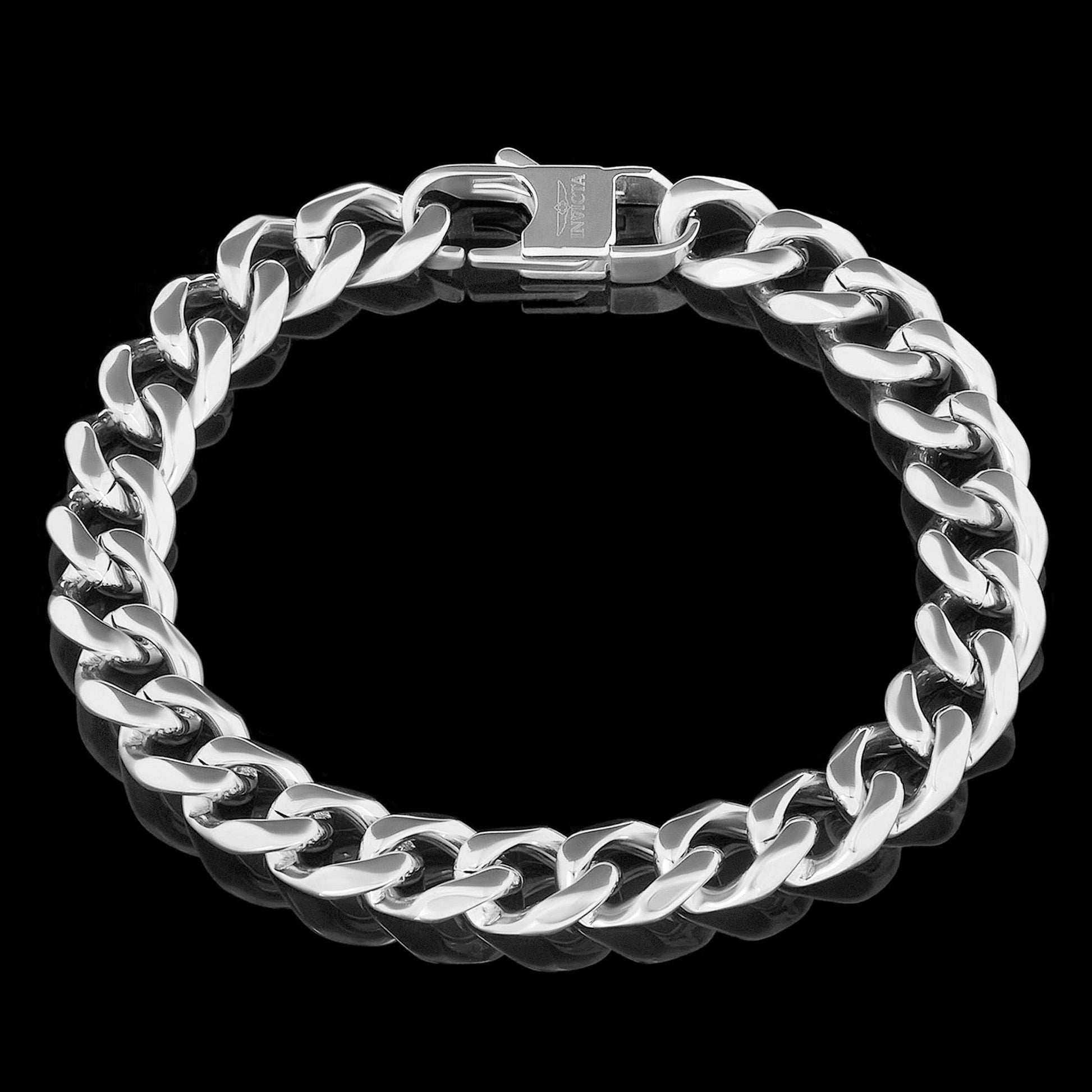 West Coast Jewelry West Coast Jewelry - Invicta Jewelry Curb Chain Steel Bracelet (11mm) - 9": Gold