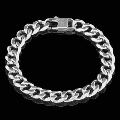 West Coast Jewelry West Coast Jewelry - Invicta Jewelry Curb Chain Steel Bracelet (11mm) - 9": Gold