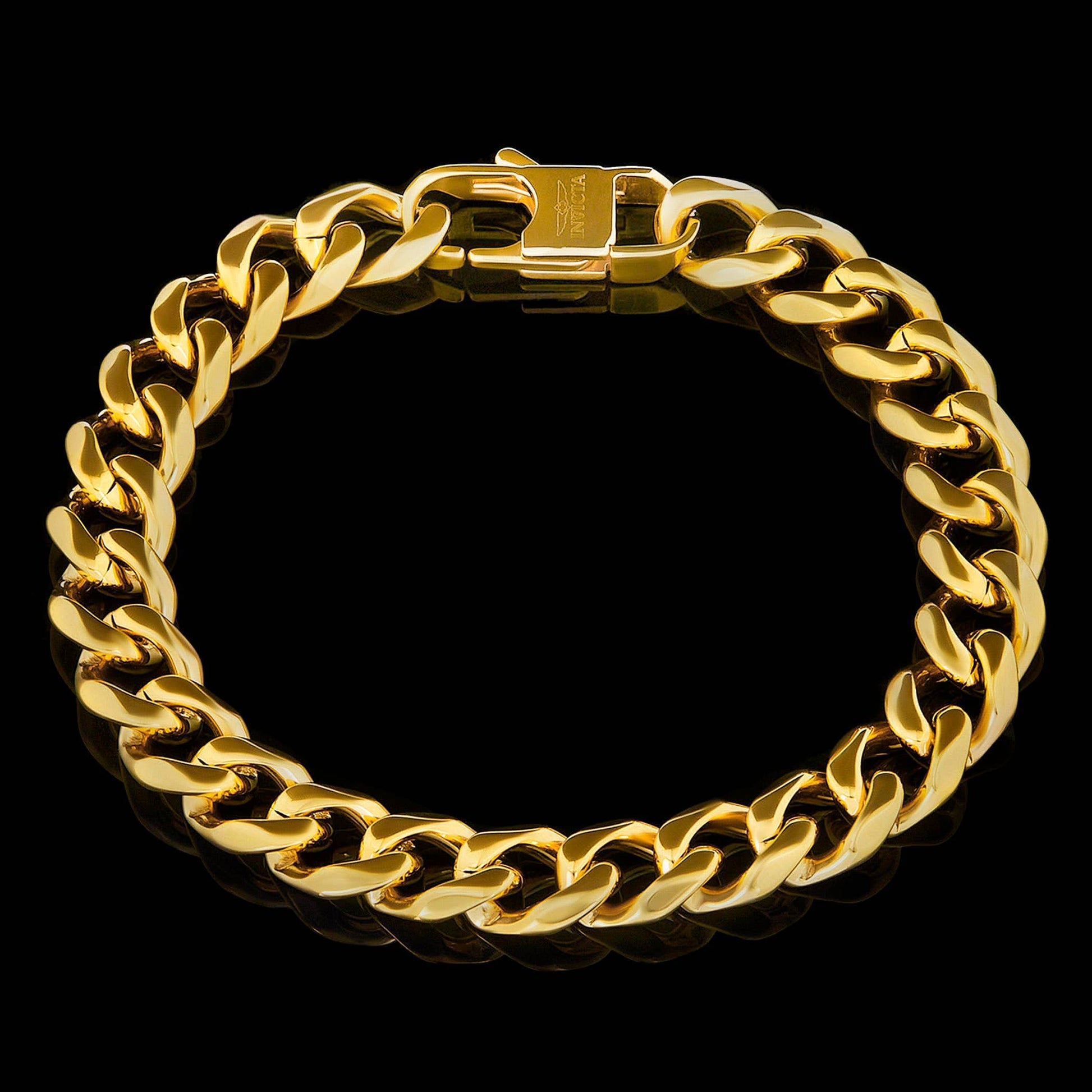 West Coast Jewelry West Coast Jewelry - Invicta Jewelry Curb Chain Steel Bracelet (11mm) - 9": Silver
