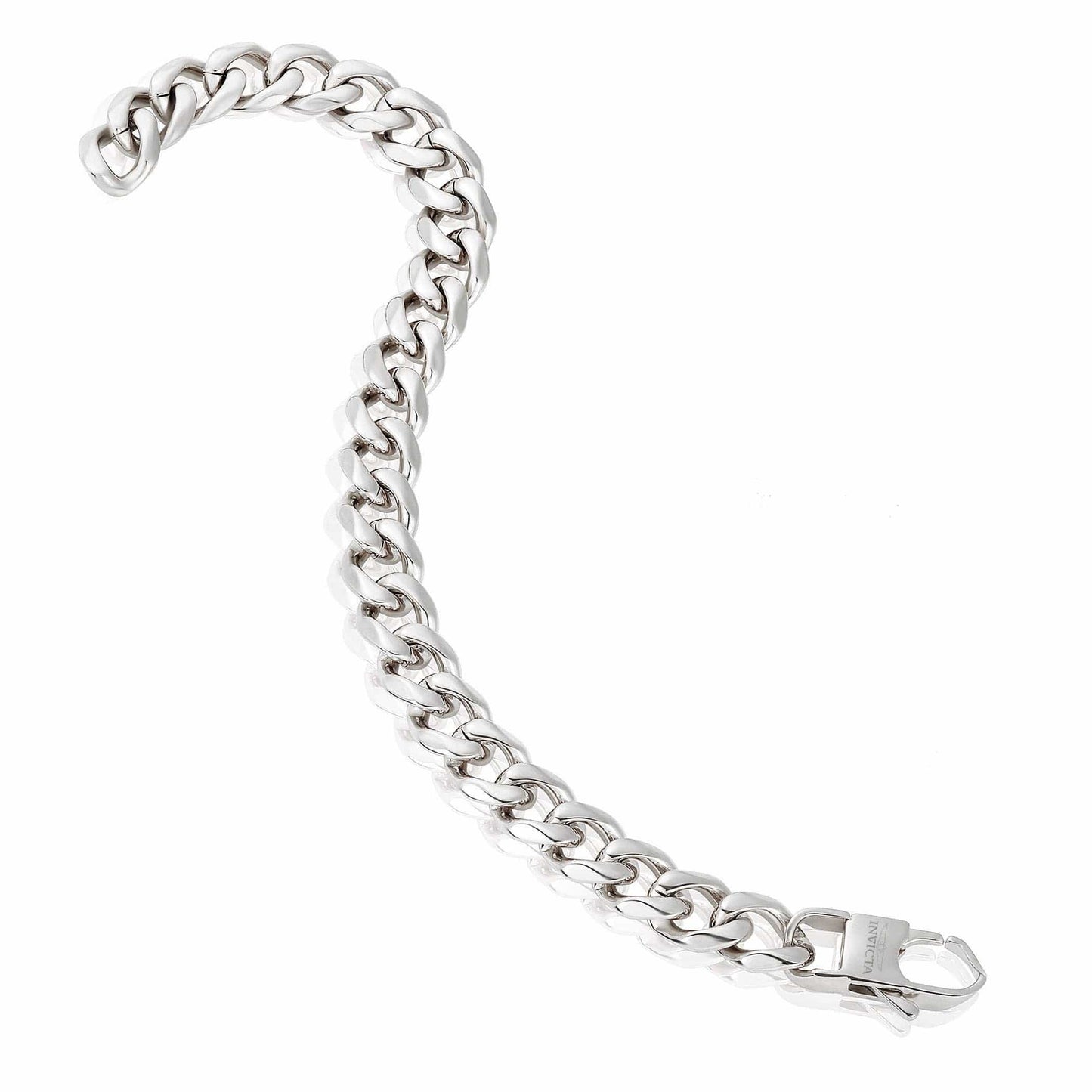 West Coast Jewelry West Coast Jewelry - Invicta Jewelry Curb Chain Steel Bracelet (11mm) - 9": Silver