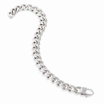 West Coast Jewelry West Coast Jewelry - Invicta Jewelry Curb Chain Steel Bracelet (11mm) - 9": Silver