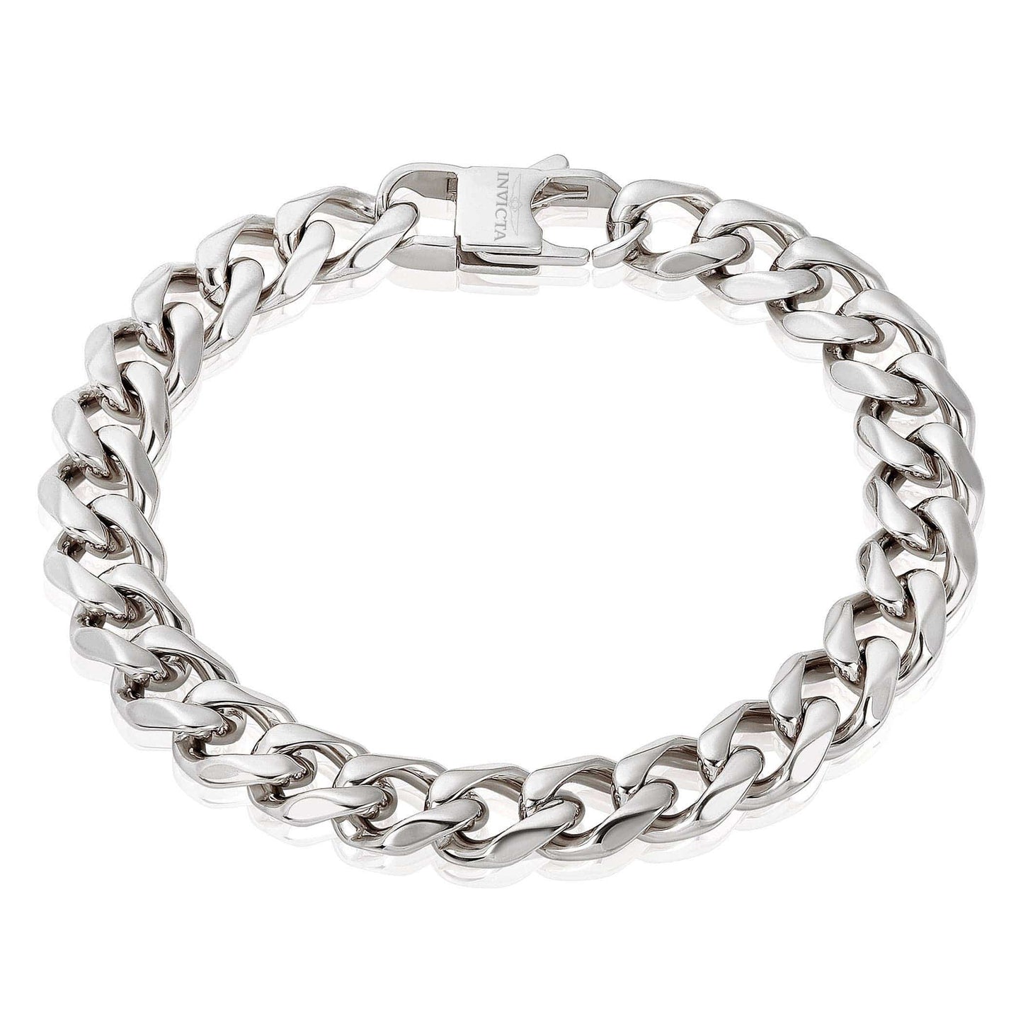 West Coast Jewelry West Coast Jewelry - Invicta Jewelry Curb Chain Steel Bracelet (11mm) - 9": Silver