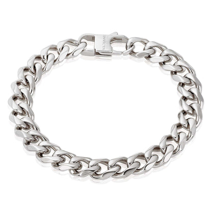 West Coast Jewelry West Coast Jewelry - Invicta Jewelry Curb Chain Steel Bracelet (11mm) - 9": Silver