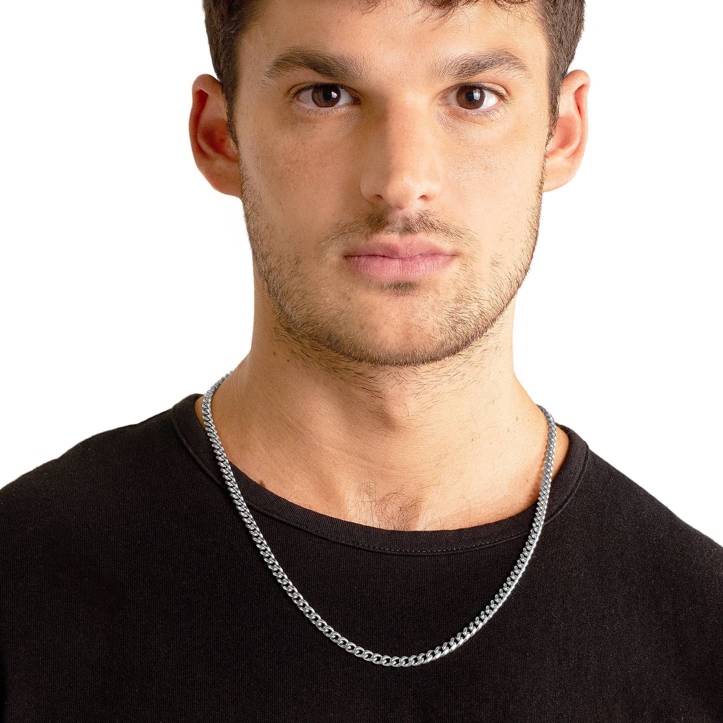 West Coast Jewelry West Coast Jewelry - Invicta Jewelry Curb Chain Steel Necklace (6mm) - 24": Black